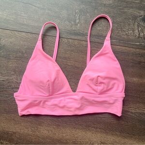 aerie pink longline triangle bikini top